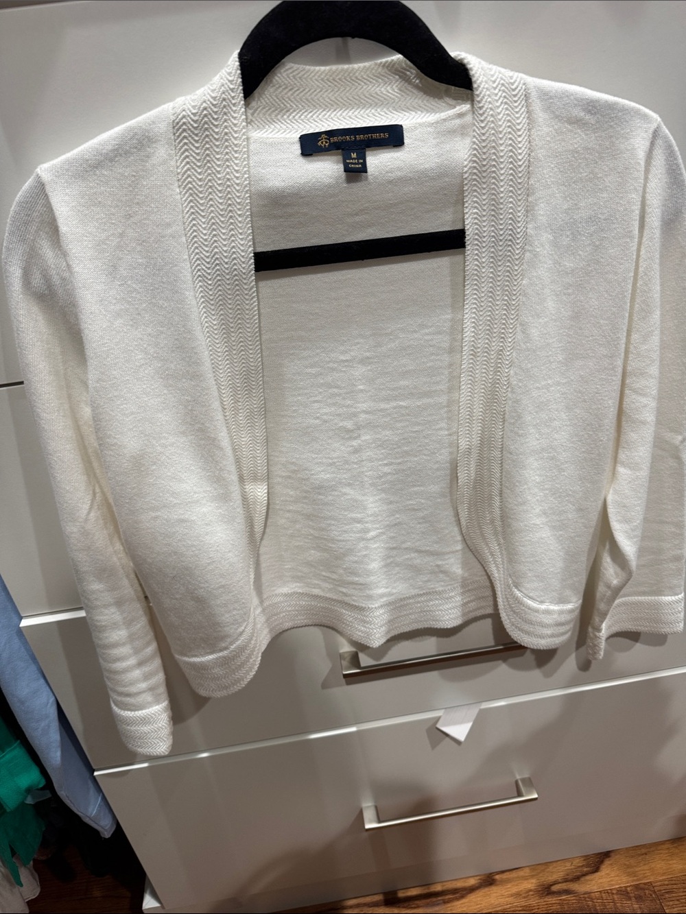 Brooks Brothers Women's Cream Open Cropped Cardigan